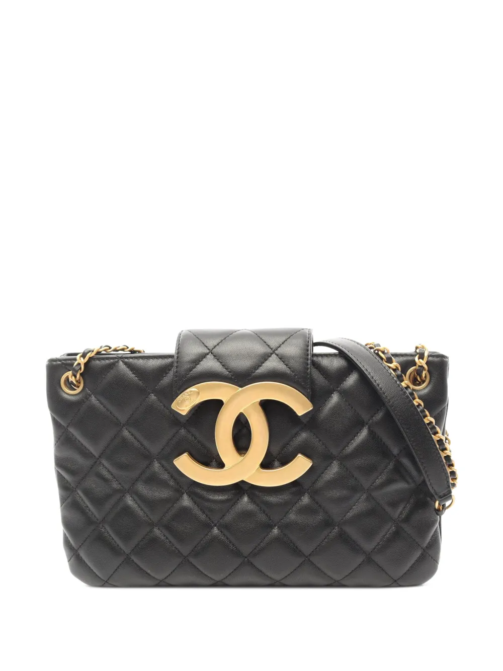 CHANEL Pre-Owned 2021-2026 Quilted Lambskin Giant CC Flap shoulder bag - Nero