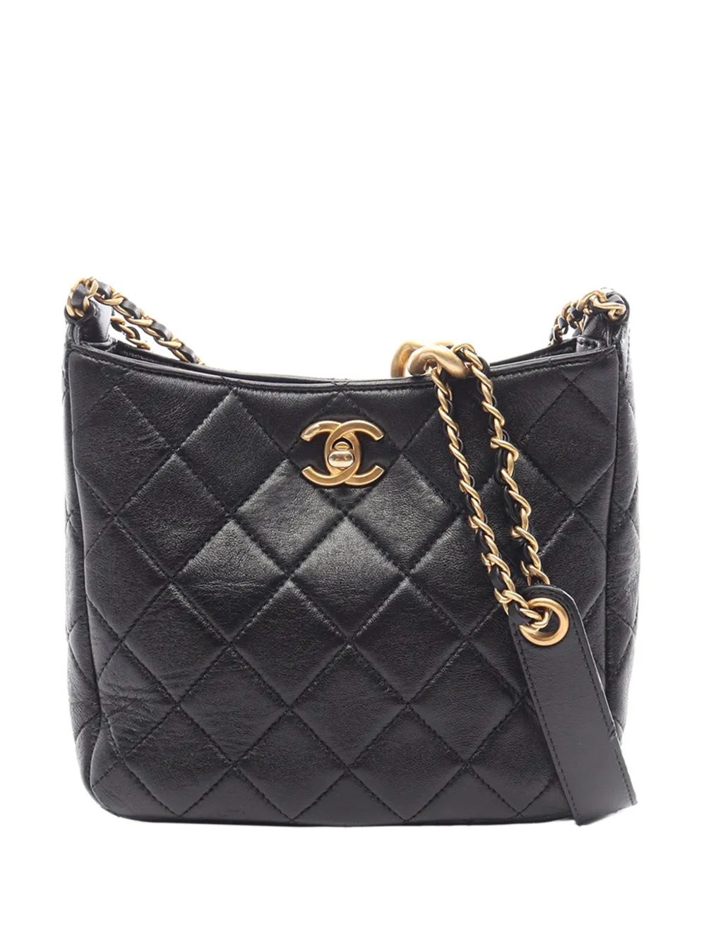 CHANEL Pre-Owned 2021-2026 Quilted Lambskin Multi Chain Hobo shoulder bag - Schwarz