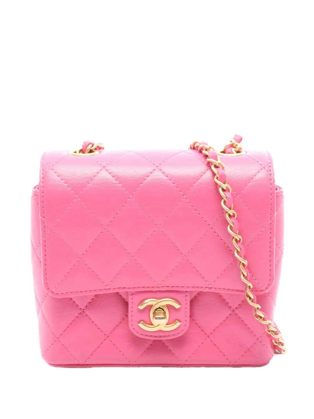 CHANEL Pre-Owned 2021-2026 Small CC Quilted Calfskin Flap crossbody bag - Rosa