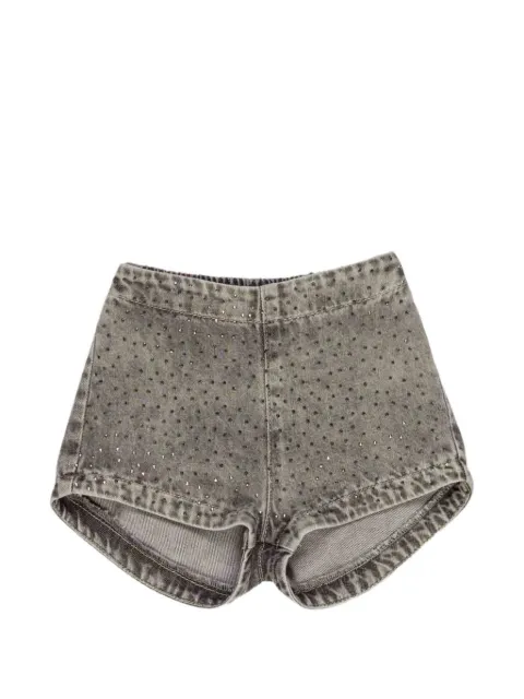 Miss Grant Kids rhinestone-embellished denim shorts