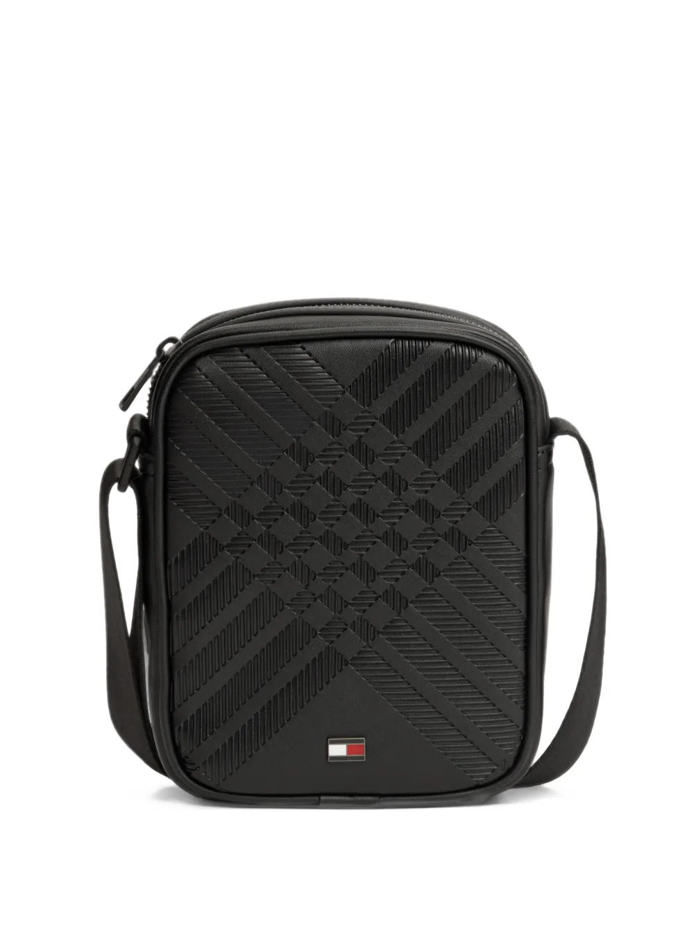 Tommy Hilfiger monogram-embossed shoulder bag Zwart