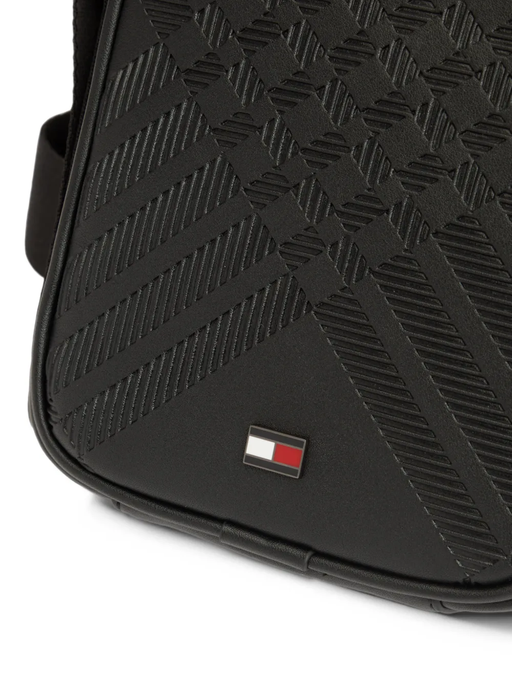 Tommy Hilfiger monogram-embossed shoulder bag Zwart