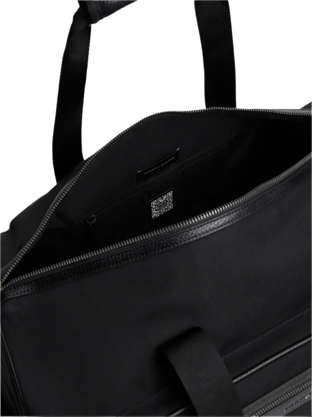 Tommy Hilfiger logo-tape duffle bag Zwart