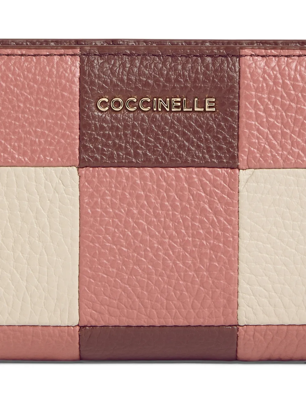 Coccinelle Geruite portemonnee met textuur Roze