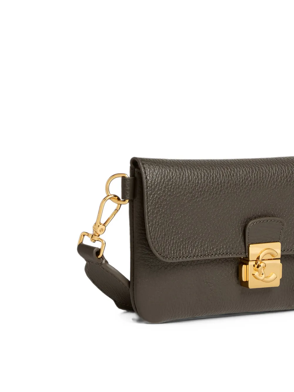 Coccinelle C-Me Lock mini-schoudertas met textuur Bruin