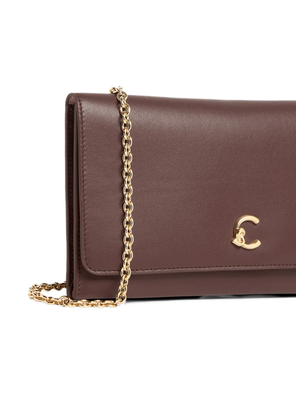 Coccinelle C-Me Light schoudertas met ketting en logo-plakkaat Bruin