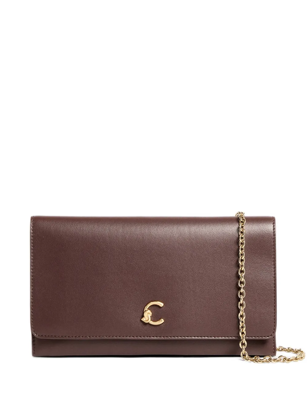 Coccinelle C-Me Light logo-plaque chain-link shoulder bag - Brown