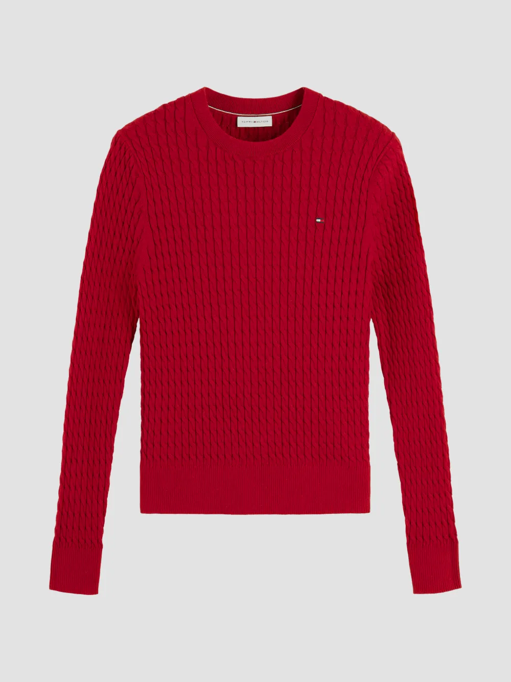 Tommy Hilfiger cable-knit logo-embroidered sweater - Rosso