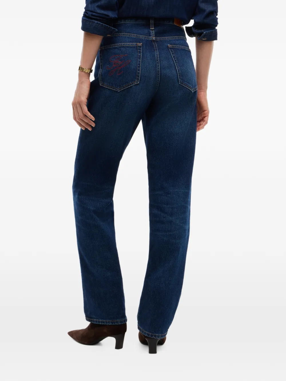 Tommy Hilfiger Sarah jeans met rechte pijpen en geborduurd logo Blauw