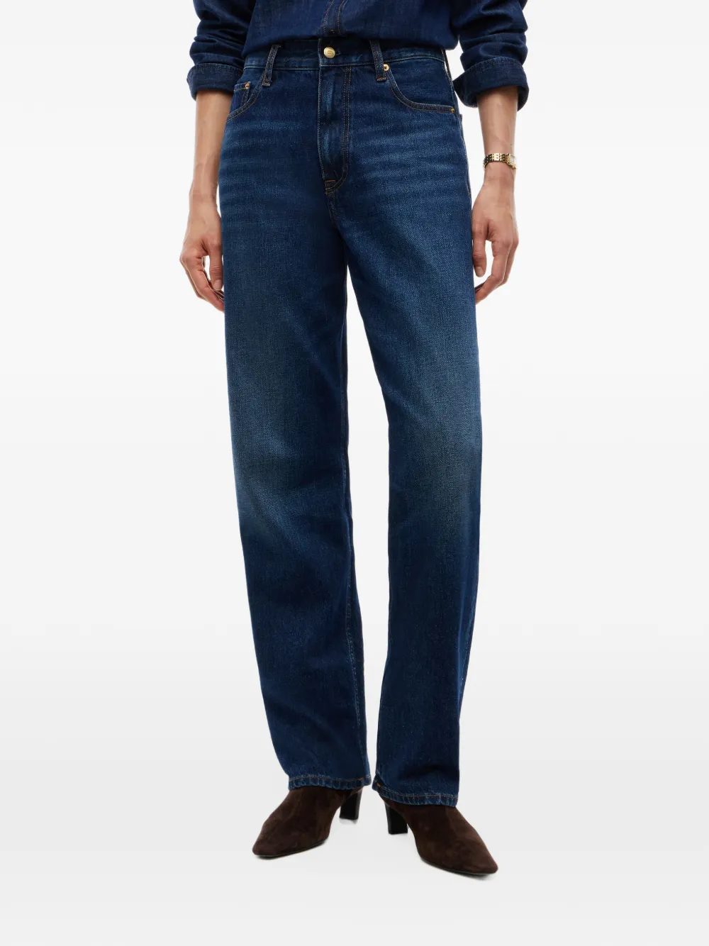 Tommy Hilfiger Sarah jeans met rechte pijpen en geborduurd logo Blauw