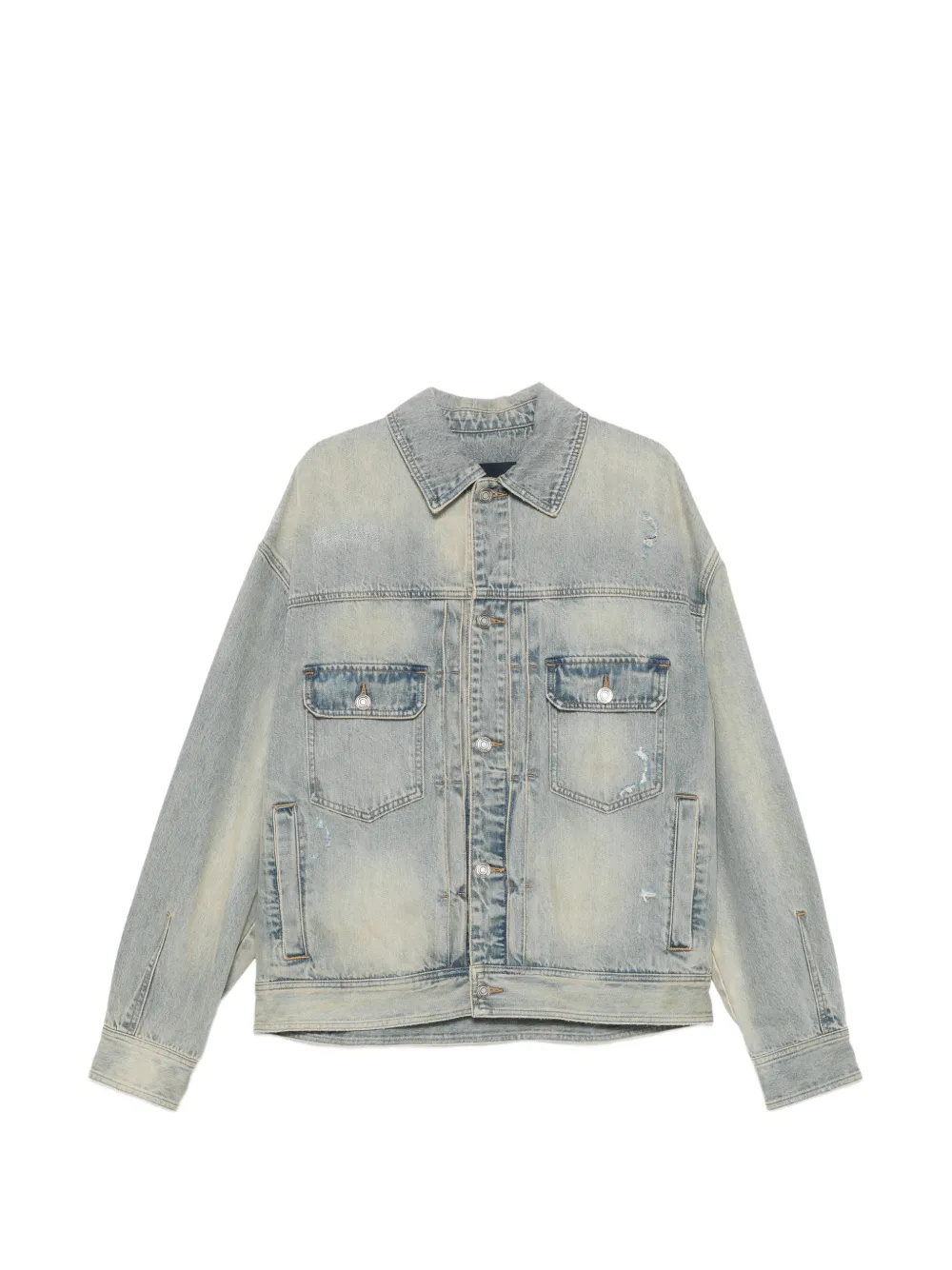 Juun.J distressed-effect denim jacket - Blu