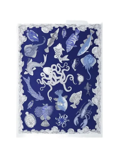 Inoui Editions Fouta Poseidon-print fringed beach towel