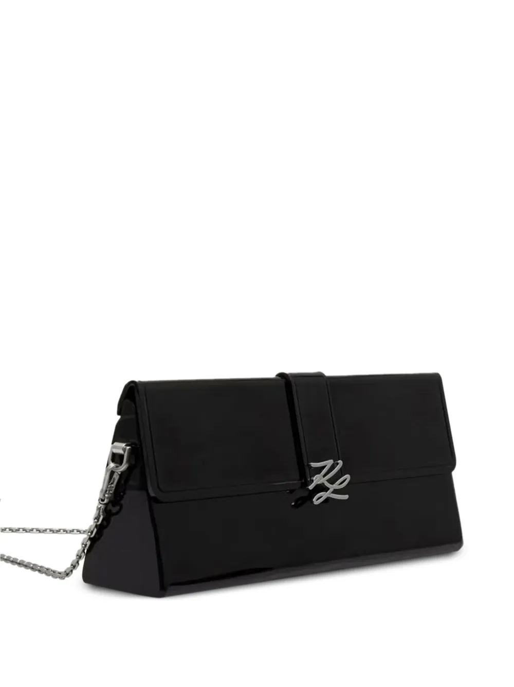 Karl Lagerfeld K Soirée Autograph clutch met omslag Zwart