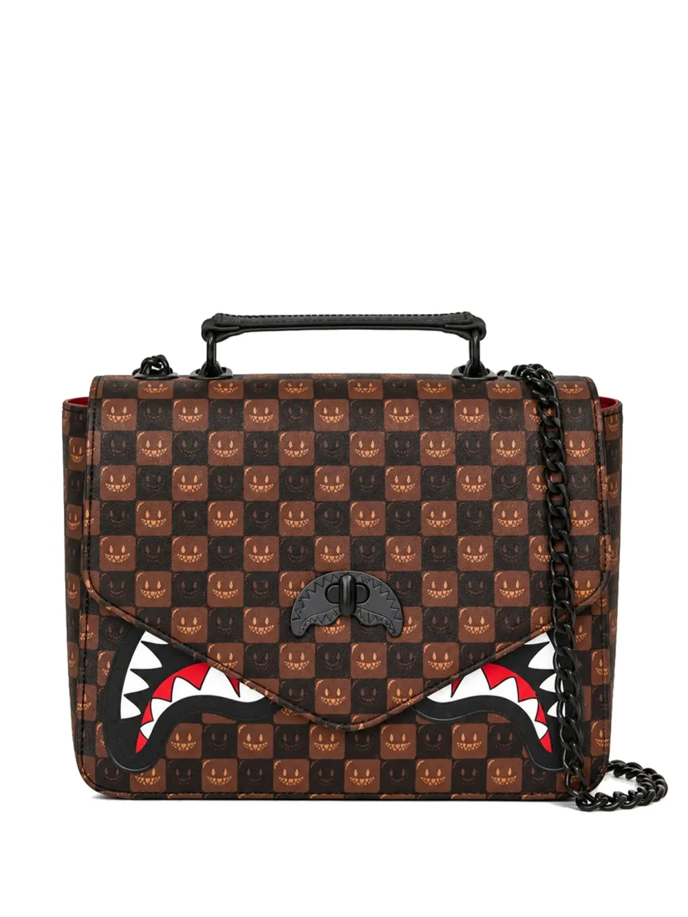 Sprayground Sharks In Paris check tote bag - Marrone