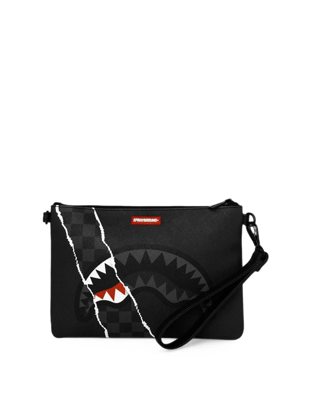 Sprayground Shark Slash clutches Zwart