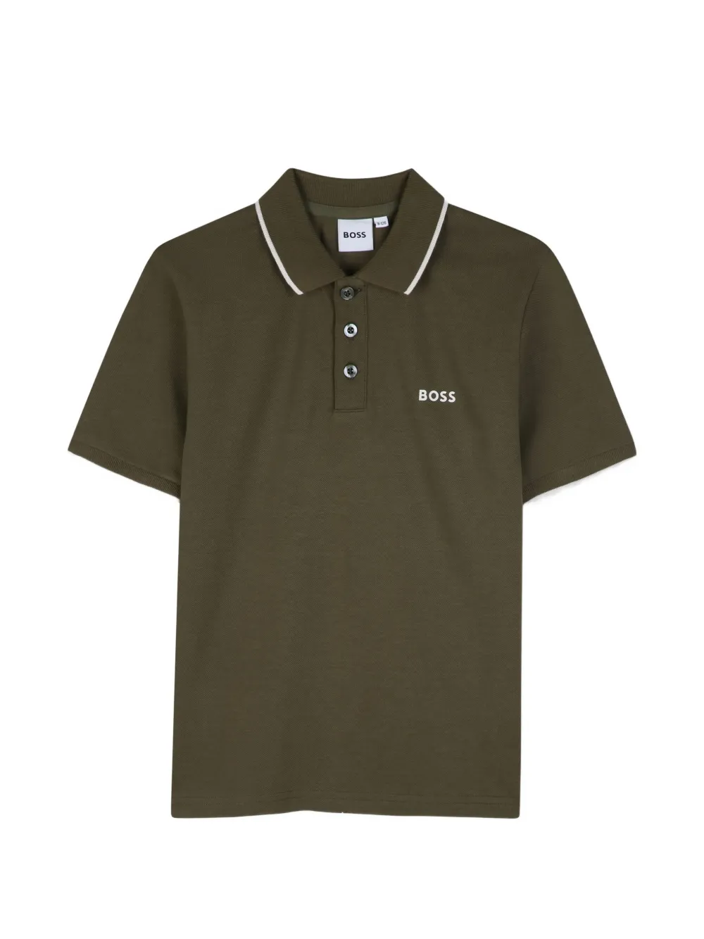 BOSS Kidswear logo-print piqué polo shirt - Verde