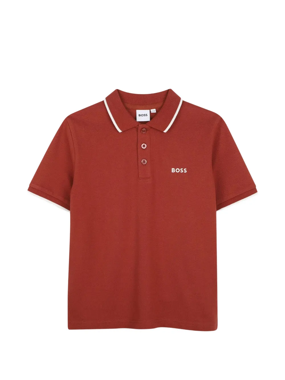 BOSS Kidswear logo-print tipped polo shirt Rood