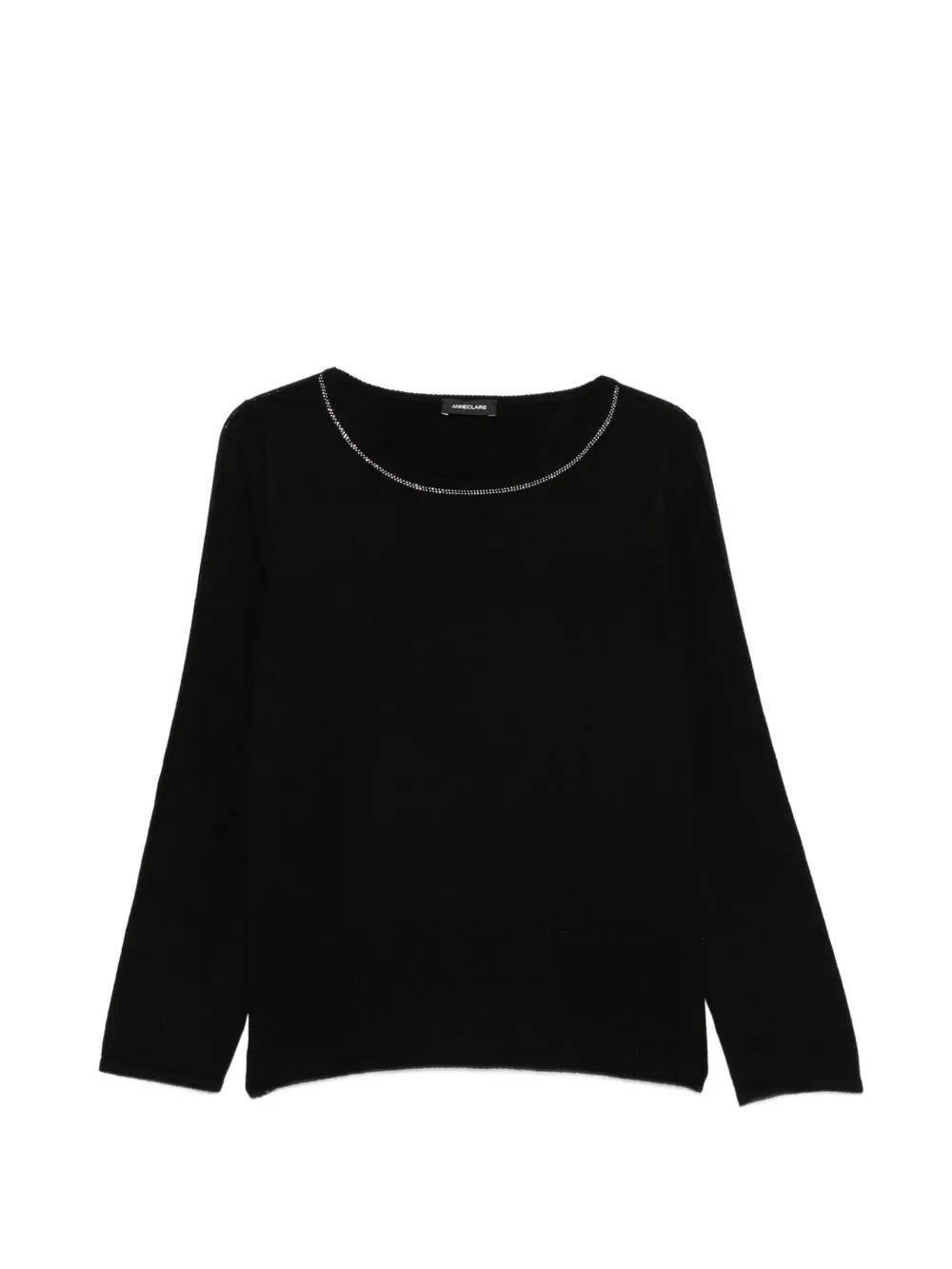 anne claire crystal-embellished wrap-back sweater - Schwarz