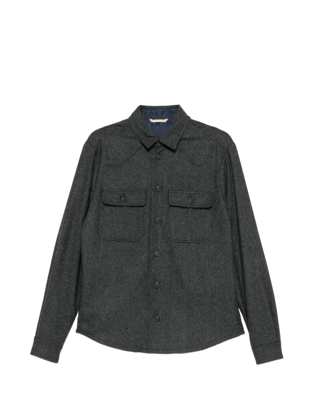 Tintoria Mattei herringbone western-yoke shirt - Grau