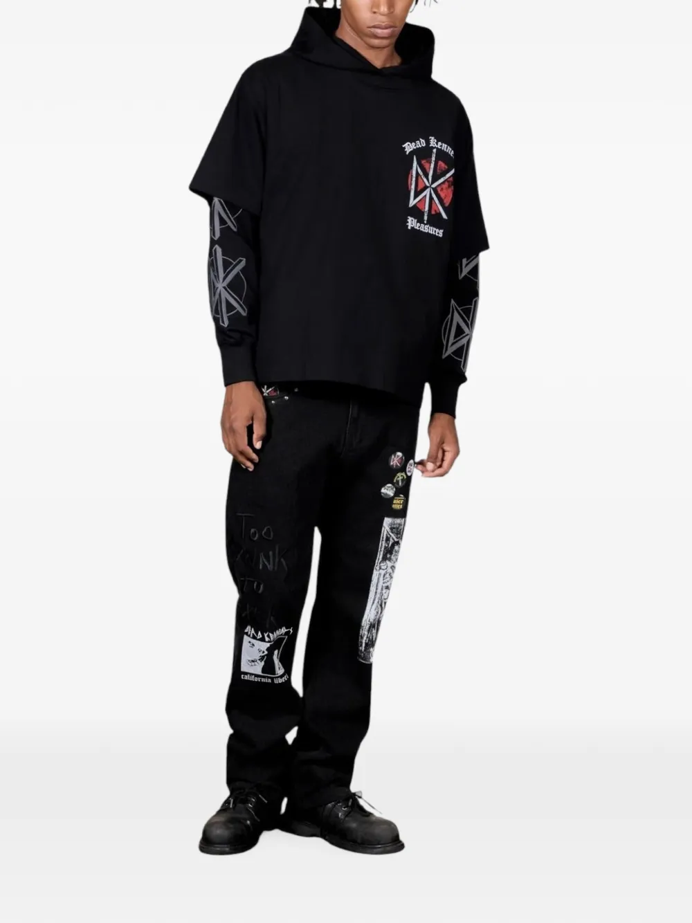 Pleasures Kennedys gelaagde hoodie Zwart