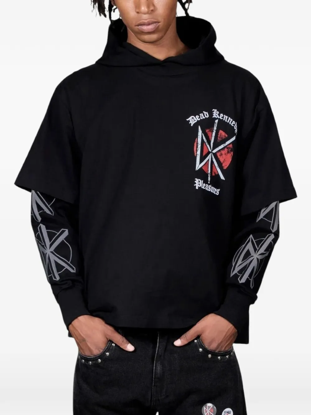 Pleasures Kennedys gelaagde hoodie Zwart