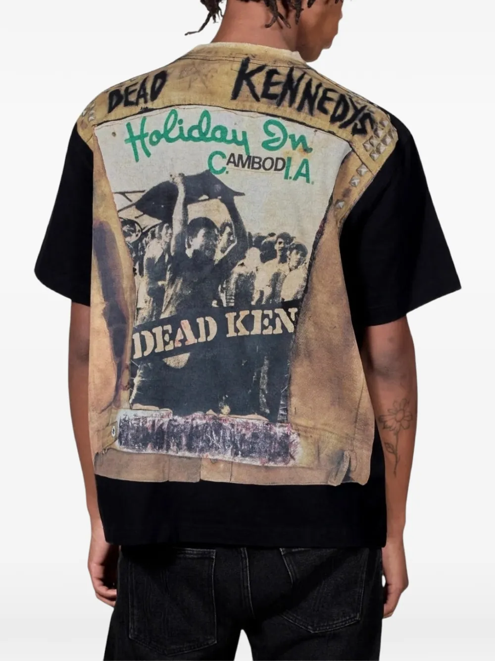 Pleasures Zwaargewicht T-shirt met vest-print Zwart