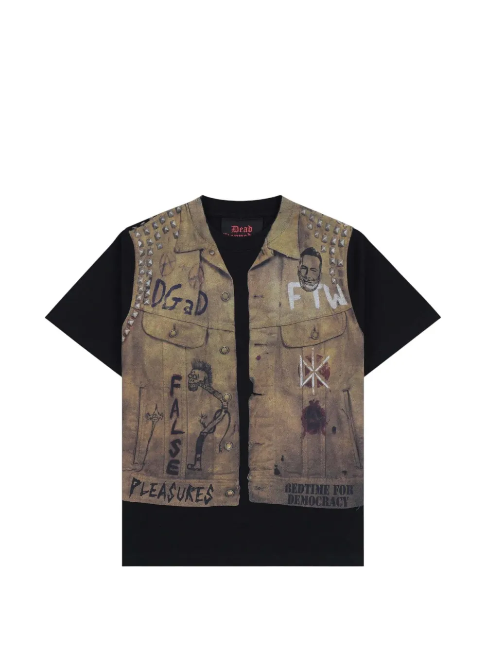 Pleasures vest-print heavyweight T-shirt - Noir Pleasures vest-print heavyweight T-shirt - Noir