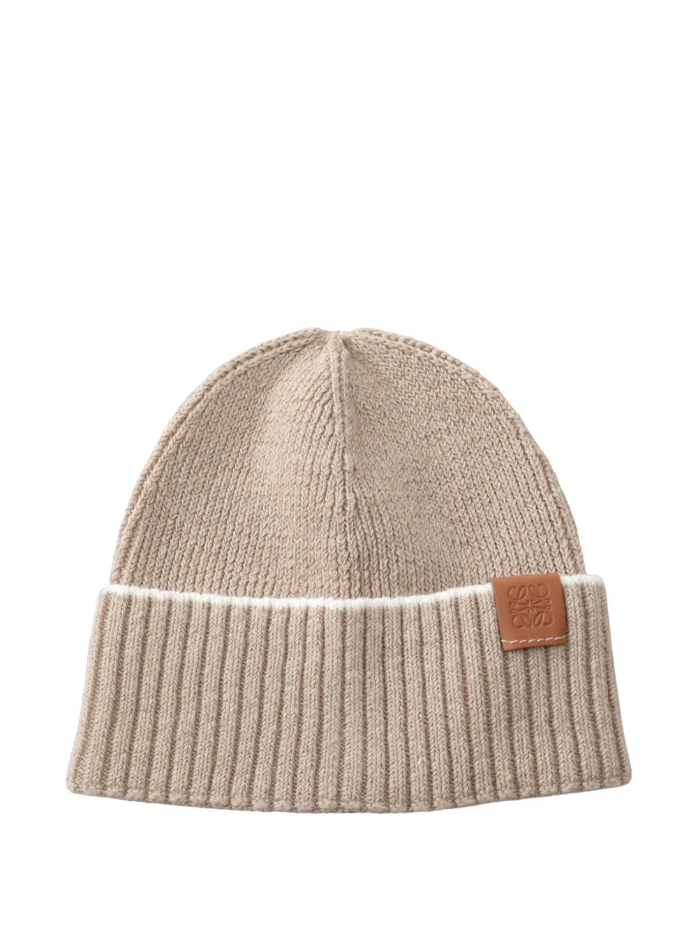 Loewe Pre-Owned 2010s Anagram-patch knit beanie hat - Nude