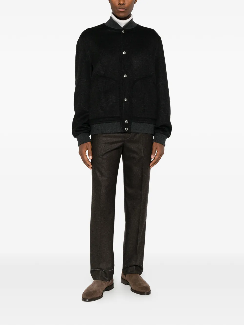 Brioni drawstring-waist pressed-crease trousers Bruin