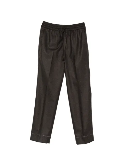 Brioni drawstring-waist pressed-crease trousers
