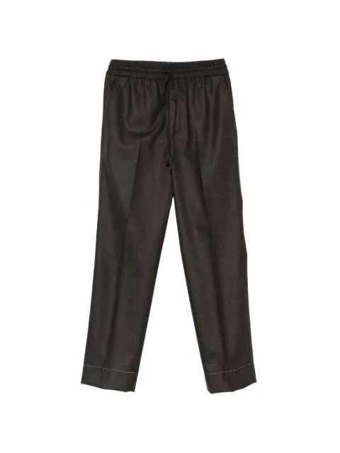 Brioni drawstring-waist pressed-crease trousers