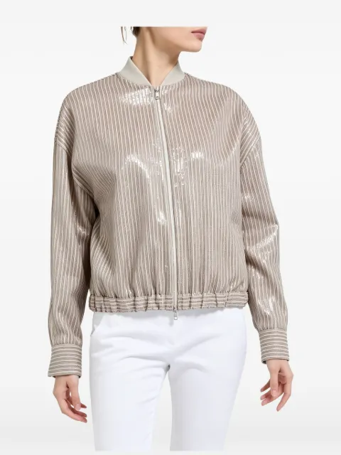 Brunello Cucinelli sequin-embellished striped jacket