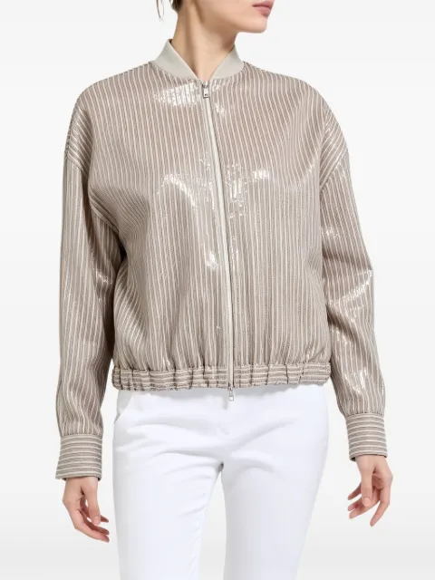Brunello Cucinelli sequin-embellished striped jacket