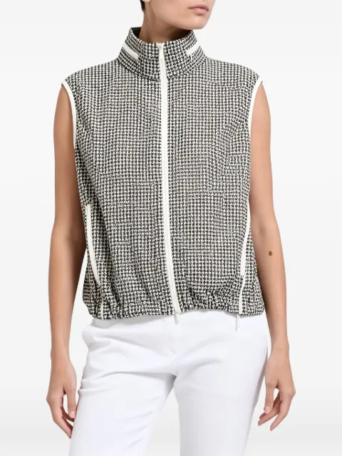 Brunello Cucinelli houndstooth-pattern zip-up gilet