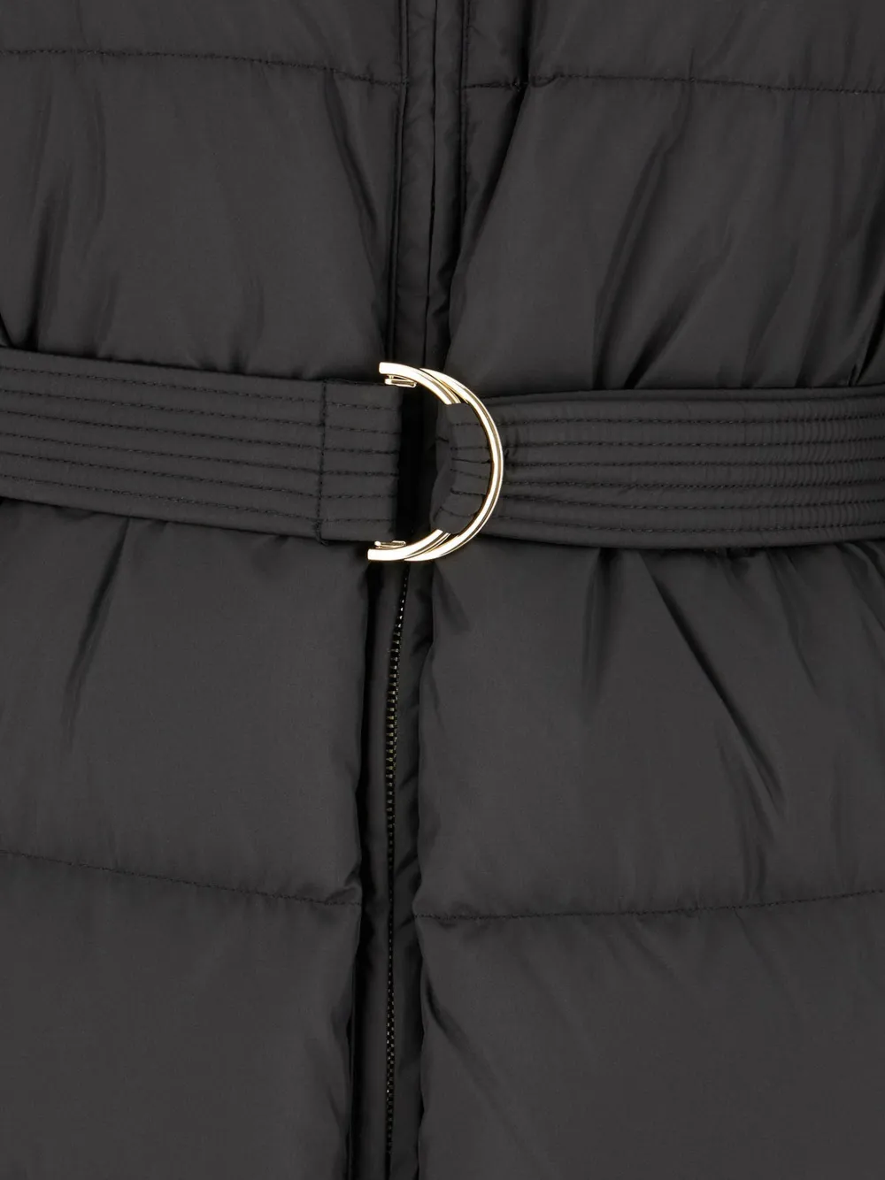 Max Mara belted hooded puffer jacket Zwart