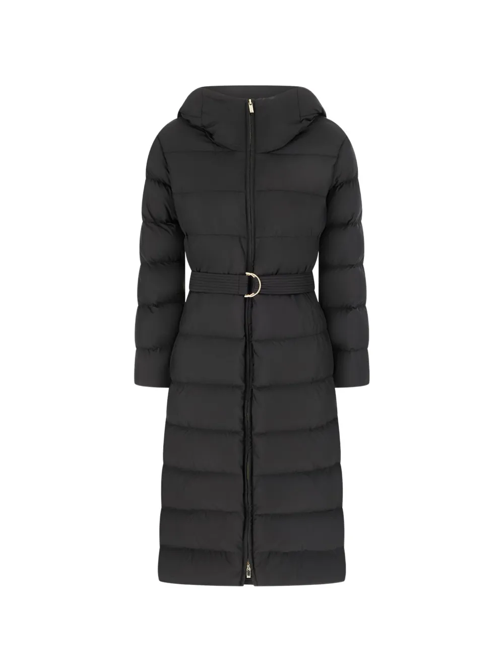 Max Mara belted hooded puffer jacket - Schwarz