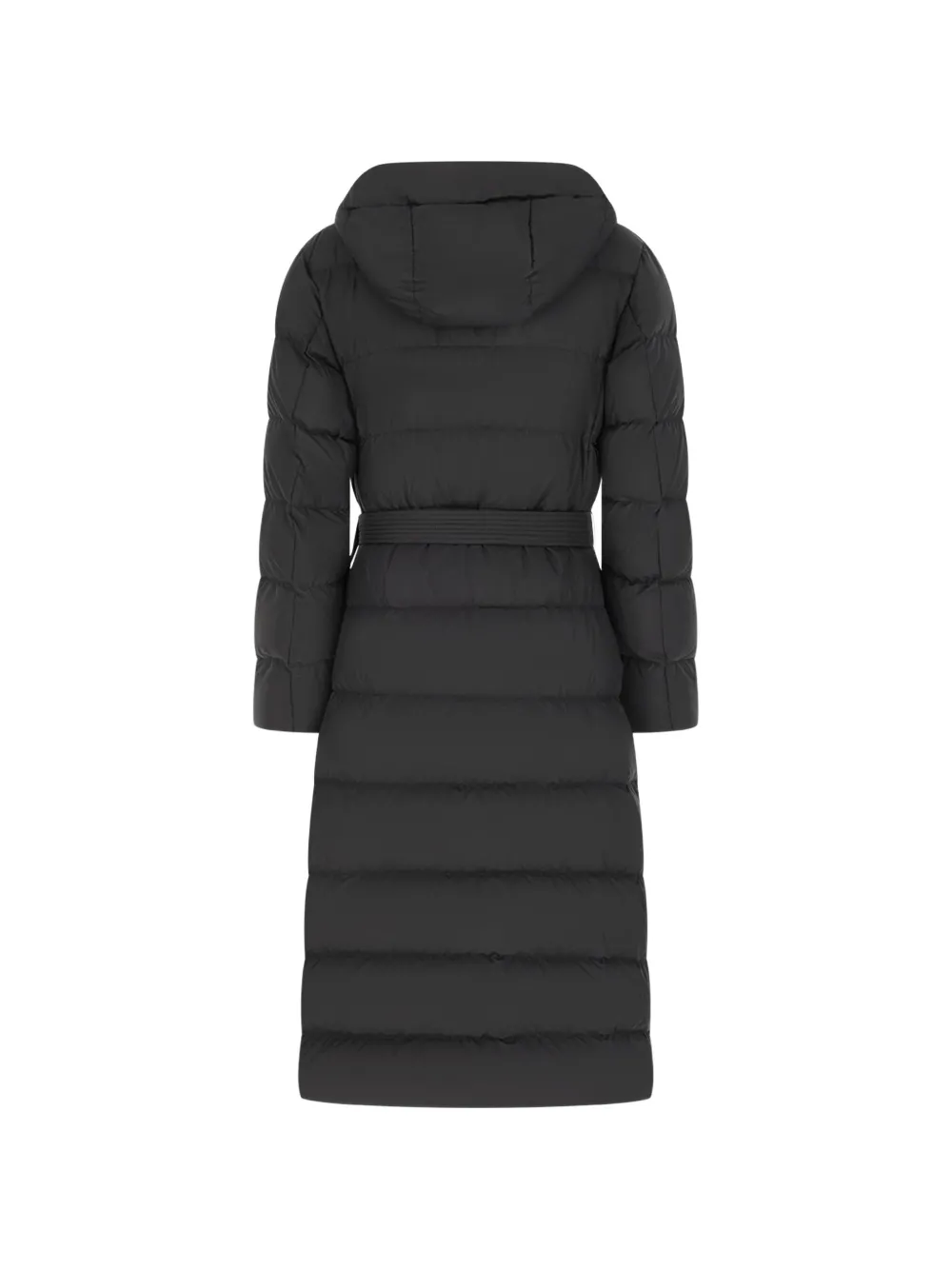 Max Mara belted hooded puffer jacket Zwart
