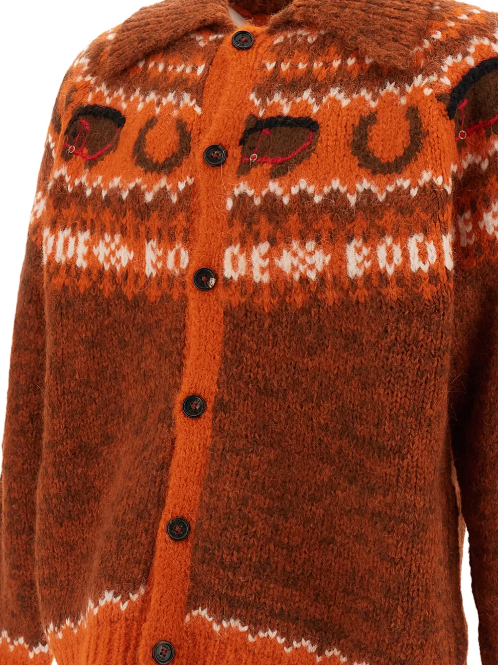 BODE Corral vest met intarsia-patroon en paardendetail Bruin
