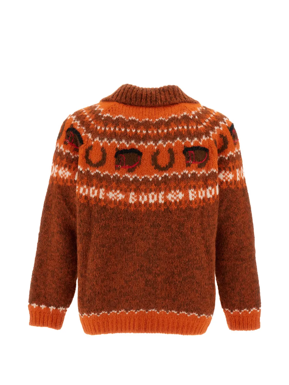 BODE Corral vest met intarsia-patroon en paardendetail Bruin