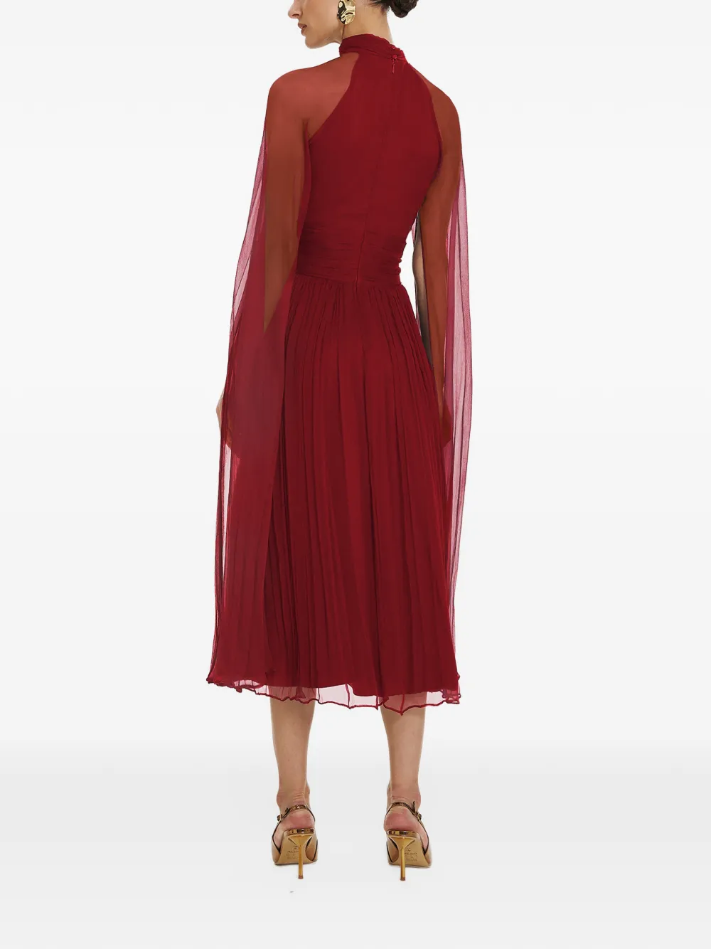 FRAMBOISE Belona zijden midi-jurk Rood