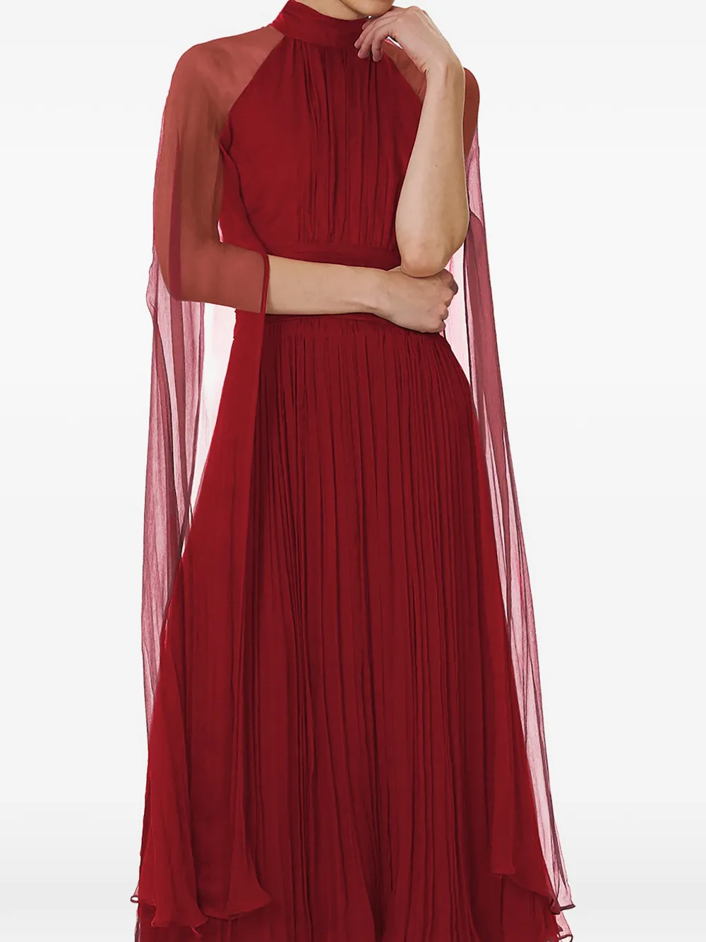 FRAMBOISE Belona zijden midi-jurk Rood