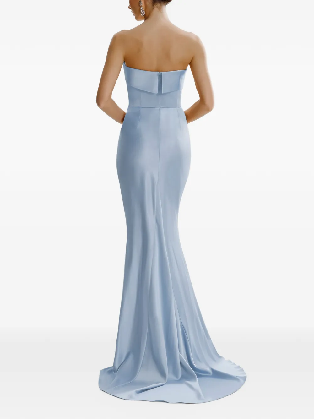 FRAMBOISE Strapless maxi-jurk met satijnen afwerking Blauw
