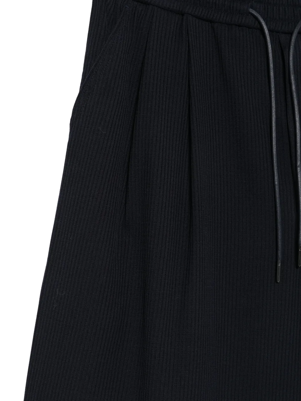 Juun.J ribbed drawstring-waist trousers Blauw