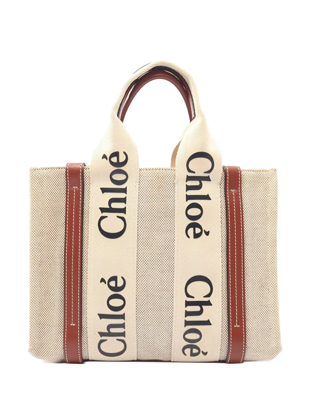 Chloé Pre-Owned 2010-2026 Small Canvas Woody Tote satchel - Nude