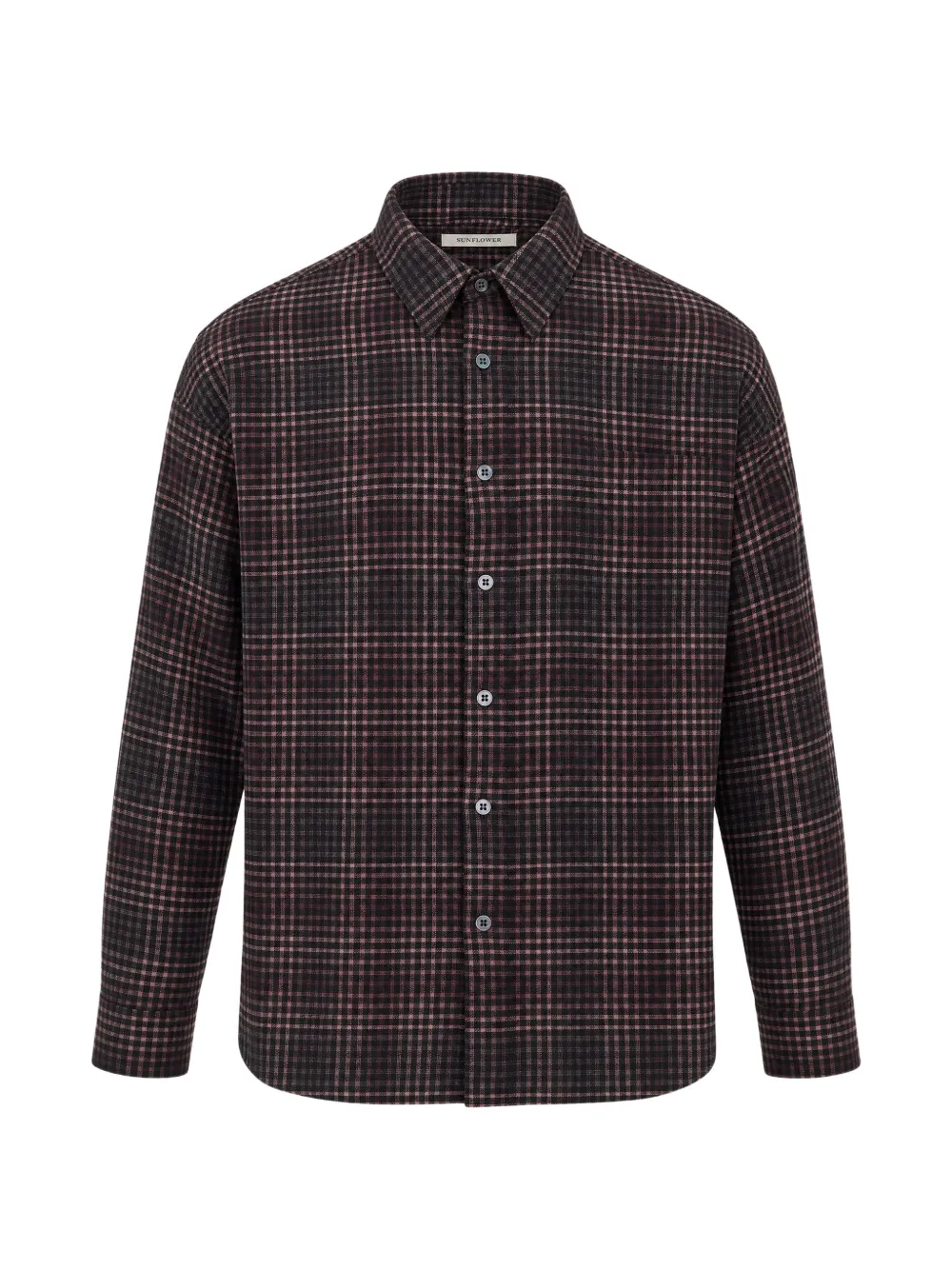 Sunflower check-pattern long-sleeve shirt - Marron Sunflower check-pattern long-sleeve shirt - Marron