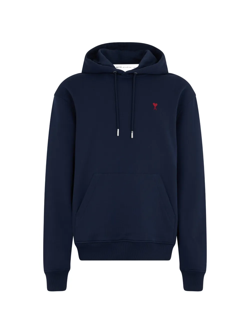 AMI Paris blue cotton hoodie with Ami de Coeur