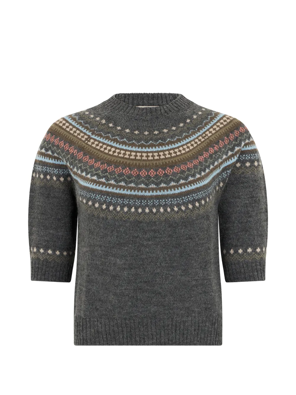 Weekend Max Mara Fair-Isle short-sleeve T-shirt Grijs