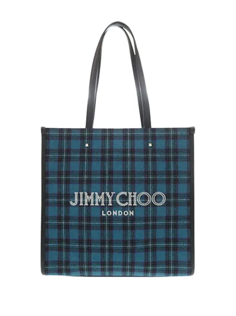 Jimmy Choo Pre-Owned bolso shopper North South de lana a cuadros tartán 2015-2026