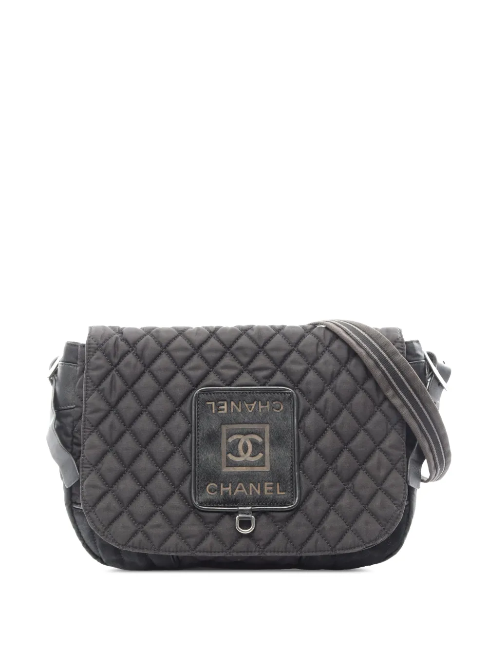 CHANEL Pre-Owned 2005-2006 Sport Line Quilted Nylon Flap crossbody bag - Nero