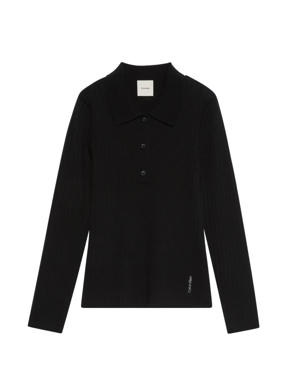 Calvin Klein ribbed-knit polo-collar sweater - Nero